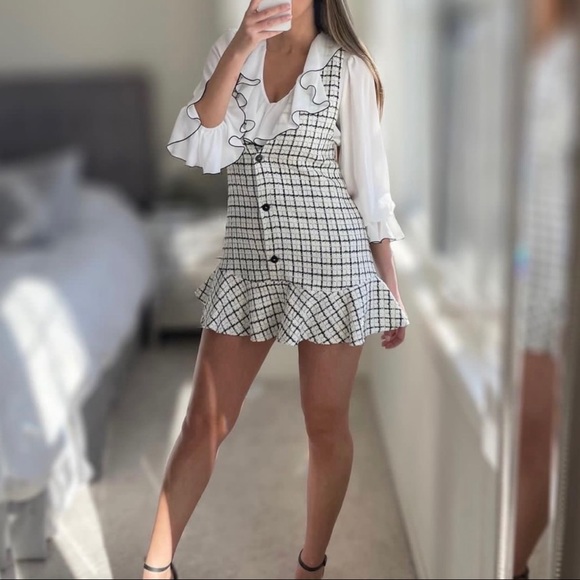 Zara textured weave tweed dress - Picture 3 of 9